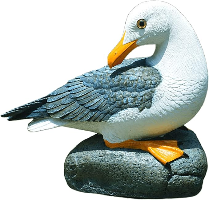coolboy Real Seagull Figurine Garden Decorations,Seagull Statue Outdoor Decoration,Sea Bird Figurine Nautical Statue Coastal Beach Home Decorations Nautical Seagull Sculpture