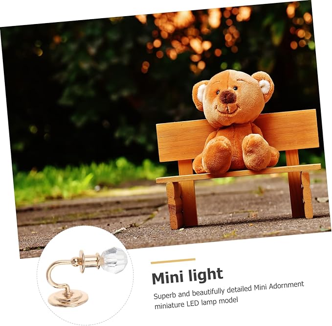 Ibasenice Dollhouse Wall Lamps 2pcs Vintage Metal Mini Wall Lights 1:12 Scale Girl Toys Crystal Diamond Hanging Lamps