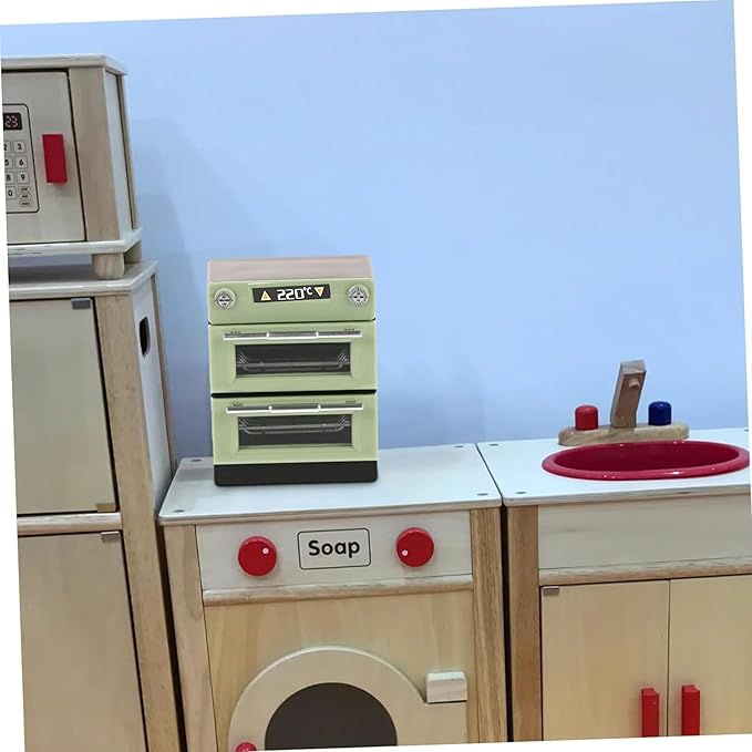 Miniature Can Open Door Double Oven Model – 1:12 Scale Creative Kitchen Appliance, DIY Micro Scene Cooking Cabinet for Dollhouse Furniture, Life Scene Display, Collector & Craft Enthusiast Décor（ A ）