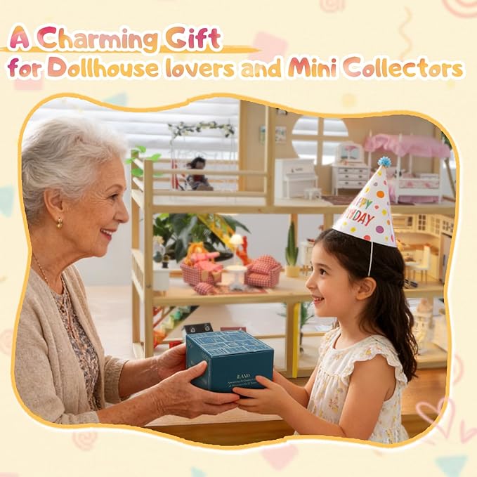iLAND Miniature Dollhouse Furniture for Nursery Babyroom on 1/12 Scale Realisitc Doll House Furniture and Accessories Set Lovely for Teens Dollhouse Enthusiasts