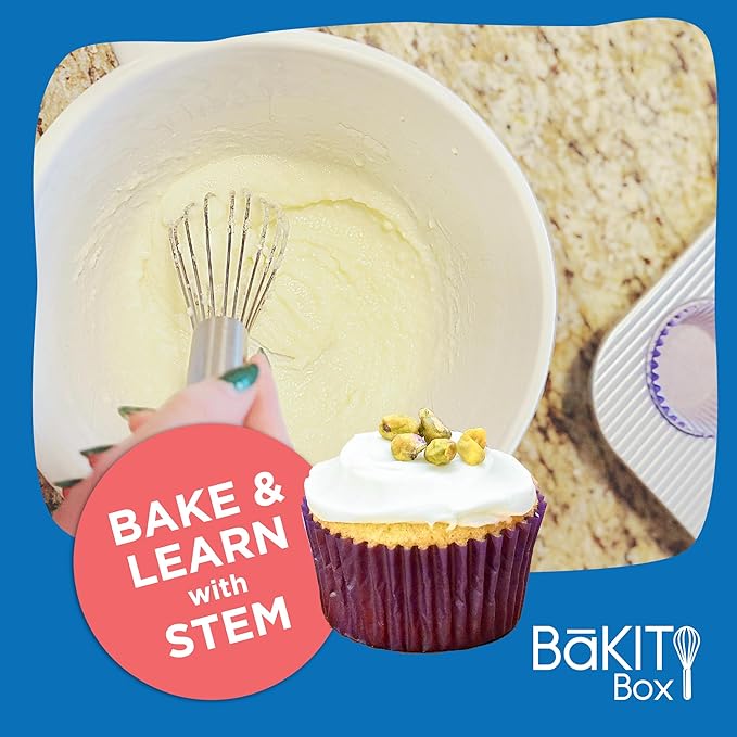 BāKIT Box Persian Love Cupcakes Baking Kit for Kids – Global Cultural Baking Activity Set with Recipe, Booklet & Premium Ingredients – Includes Rose Water, Cardamom & Pistachios – Ages 7–14