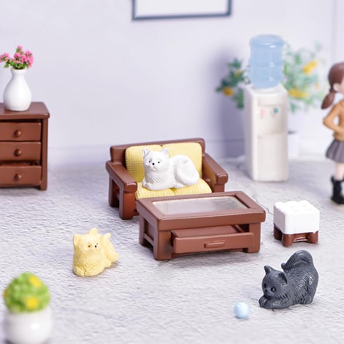 Cayway 16 PCS Fairy Garden Accessories Mini Chairs and Tables, Mini Furniture Accessories for Micro Landscape Decoration