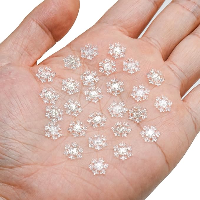 200 Pieces Mini Snowflakes for Craft Dollhouse Miniatures Transparent Tiny Snowflakes Tiny Christmas for Dollhouse Fairy Garden Micro Landscaping Decoration