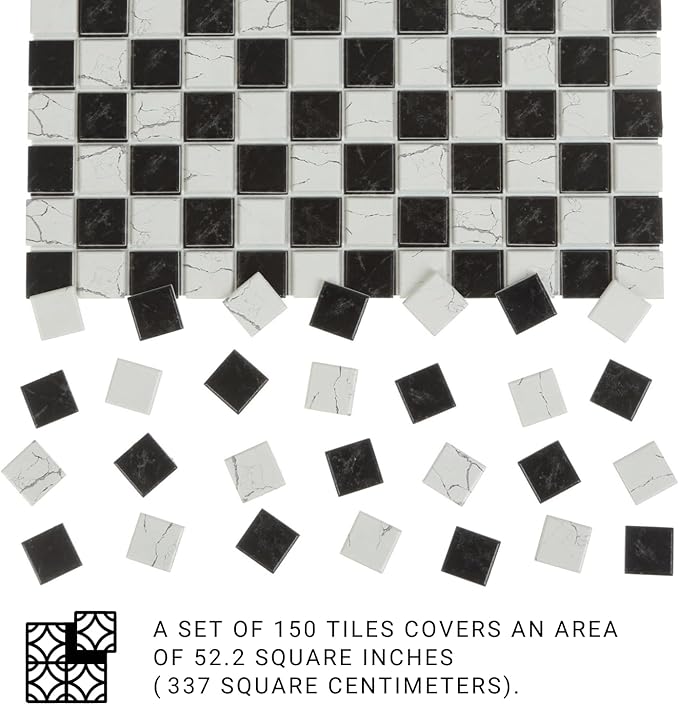 150 pcs, Dollhouse Flooring, 1:12 Scale Doll House Tiles, Miniature Checkerboard Floor, REDUCIO!