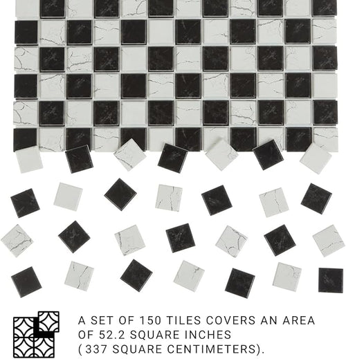 150 pcs, Dollhouse Flooring, 1:12 Scale Doll House Tiles, Miniature Checkerboard Floor, REDUCIO!