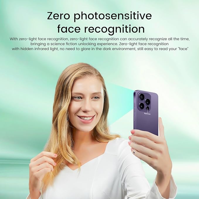 16PROMA X Smartphone Unlocked Cell Phone,6.99" HD Screen Unlocked Phone,16+512GB Android 14 with 128GB Memory Card,Face ID/Dual SIM/5G/Fingerprint Button Unlock/Photos/GPS (Deep Purple, 16+512G)