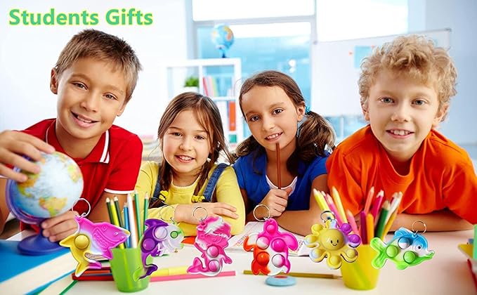 100 Packs Shark Turtle Dolphin Fish Octopus Mermaid Whale Mini Ocean Assorted fidgets for Kids Children Classroom Students Gifts from Teacher,Birthday Party Favors