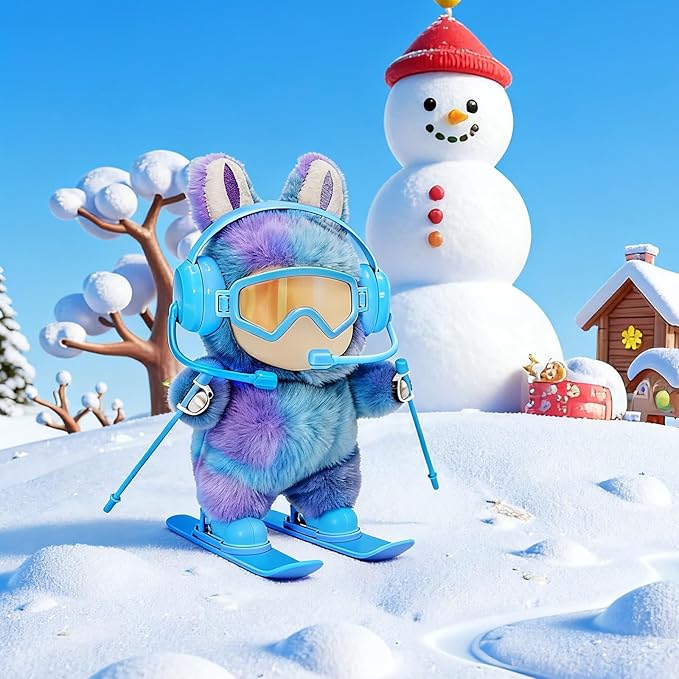 Jreiiolk 2026 New 8-Piece Ski & Snowboard Set for 17cm Dolls - Blue Winter Sports Gear with Goggles, Boots & Poles - Compatible with Fashion Dolls Accessories