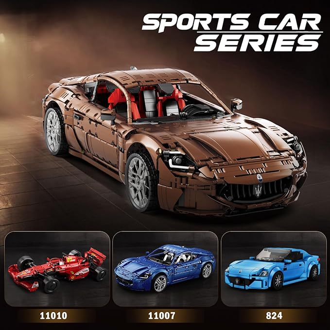 Reobrix Sports Car Building Blocks Set for Adults, Remote Control 1:8 Racing Car Vehicle Toy Model Building Kit for Adult, 11009, Creative Gifts for Boys Girls Adults 14+ (5480PCS)