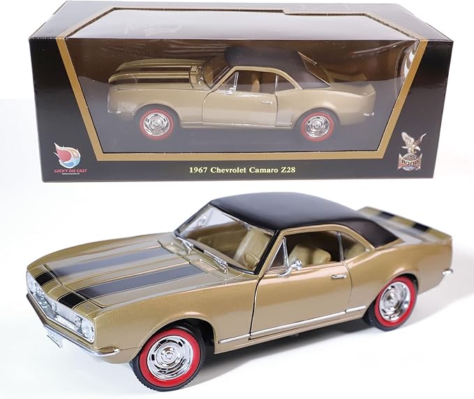1967 Chevy Camaro Z28 1:18 Scale Diecast Model Premium Alloy Sports Toy Cars with Display Case, Working Steering, for Kids Men and Teens Dad 14+ Year