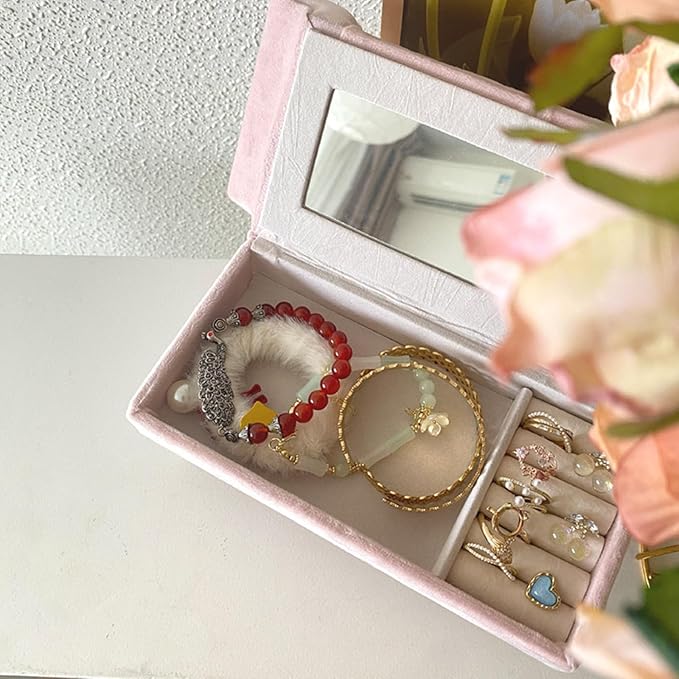 Openable Sofa Box Couch Jewelry Box,Miniature Sofa Velvet Chair Earrings Necklace Bracelet Storage Box, Gift for Girls and Women Jewelry Box(Pink,Style 3)