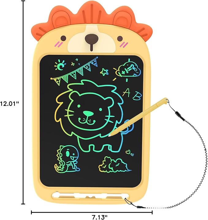 CHAFEGY 10 Inch LCD Writing Tablet, Erasable Doodle Board Toy, Cute Lion Drawing Pad for Kids Ages 2-6 - Educational Christmas Birthday Gift (Lion)