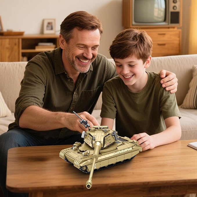 Reobrix 60TP Tank Building Set 77036, World of Tanks Authorized Products 1128 PCS, 1:28 Scale Tank Model Kit, Army Tanks Toy Building Kit for Military Fans, Birthday Gifts Ideal for Adults Boys 8-14