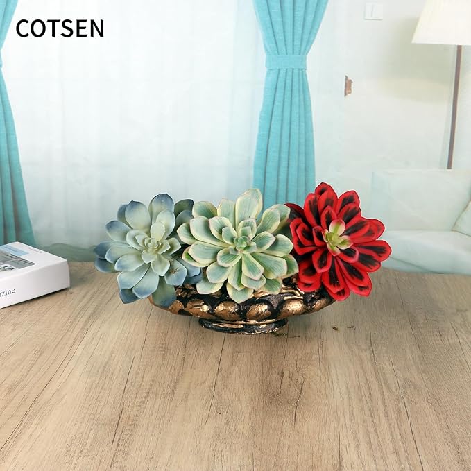 COTSEN 3 Pcs Artificial Succulents Plants Unpotted Assorted Fake Succulents for Office Family Garden Decor