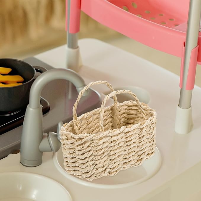 Baluue 3pcs 1:12 Scale Mini House Storage Basket Wicker Basket for Dollhouse Decor