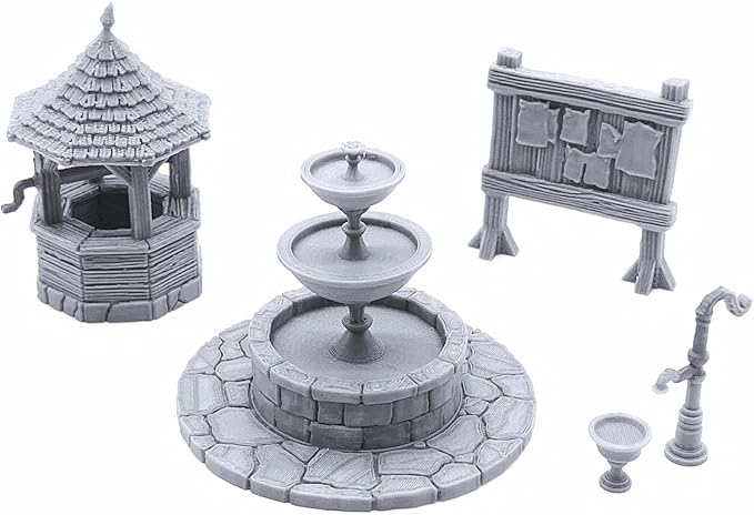 EnderToys Town Square – DND Terrain & Scenery for 28mm Tabletop Miniatures