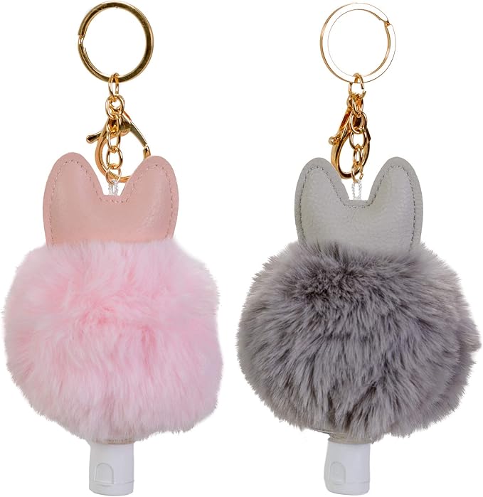 Dreams and Whispers Faux Fur Ball Pom Pom Key Chain Ring for Women Bag Pendant