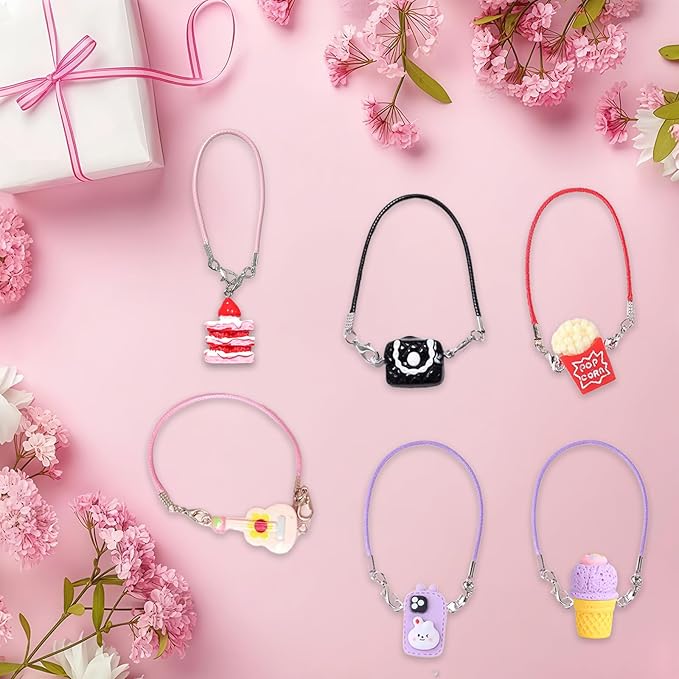VPDSLABUBU Accessories for 3.9-6.7 Inch (10-17cm) Dolls, There are 7 Miniature Accessories, Including a Cake, ice Cream, Guitar, Bag, Popcorn, a Bell, and a Mobile Phone Model,Meet Your DIY Needs