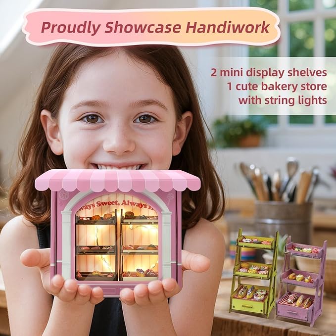 iLAND Air Dry Clay for Kids Teen Craft for Girls 8-12 Arts and Crafts for Kids Activities Modeling Clay Kit of Miniature Food DIY Crafting Birthday Gifts for Girl Ages 9 10 11 Christmas Ideas Creative