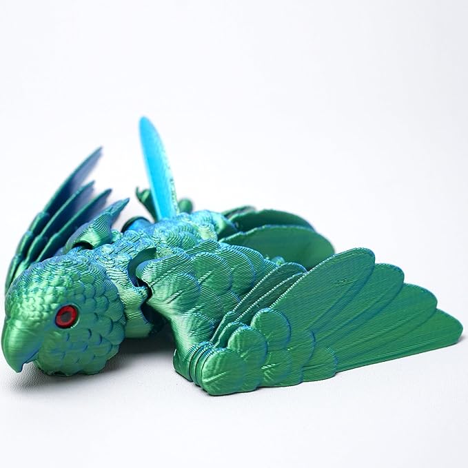3D Printed Flexible Parrot Model,Bird with Wing,Movable Joints,Home Office Decor,Interesting Toys for Autism/ADHD,Festival Gifts toco,Fidget Toys, Executive Desk Animals Toy (Colorful 3)