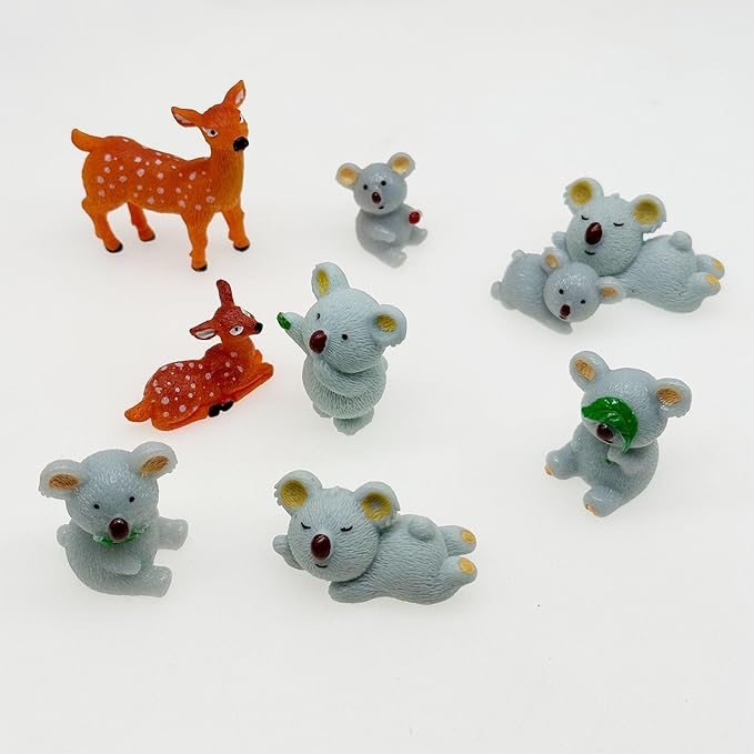 Cayway 12 PCS Miniature Koala Bear, Mini Koala Decor Fairy Garden Animals for Plant Pots Bonsai Craft, Micro Landscaping Decoration