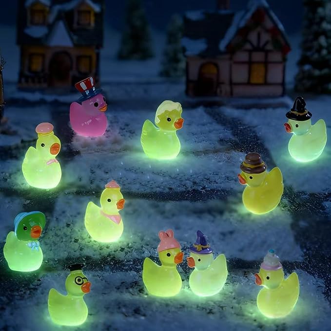 110 Pcs Multicolor Mini Resin Ducks, Tiny Ducks to Hide, Little Ducks Figurines Small Miniature Ducks Figures Bulk for Mini Fairy Garden, Dollhouse Decoration Micro Landscape Ornament