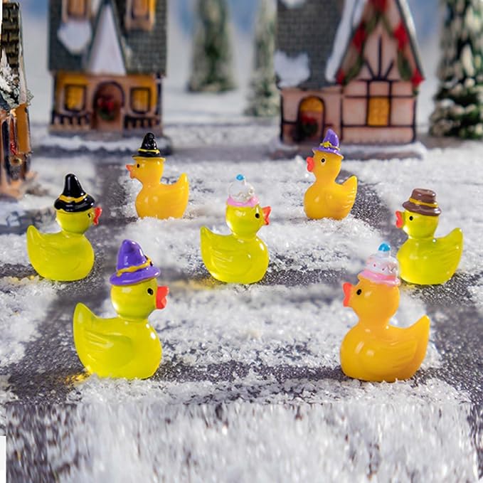 45 Pcs Multicolor Mini Resin Ducks, Little Ducks Figurines, Tiny Ducks to Hide, Small Miniature Ducks Figures Bulk for Fairy Garden, Dollhouse Decoration Micro Landscape Ornament