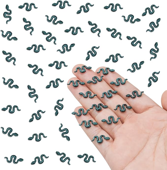 200 Pieces Blue Mini Snakes Dollhouse Tiny Resin Snakes Micro Fake Snakes for Crafts Dollhouse Fairy Garden Micro Landscaping Decoration Mini Halloween Figurines