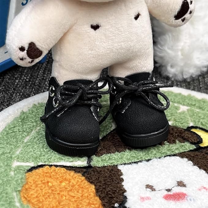 Compatible with Labubu Doll Shoes for 17cm Doll,Shoes Used for Labubu Accessories (DB-Black)