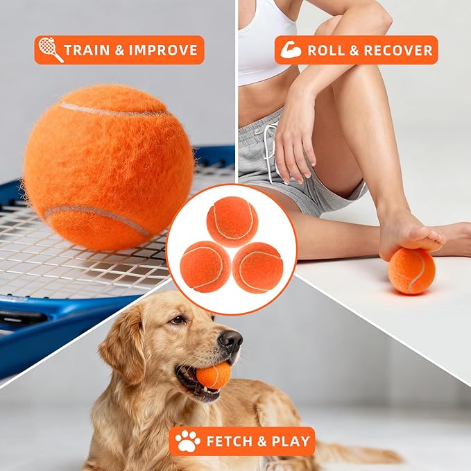 PoyPet 16-Pack Tennis Balls Bulk for Practice,Training and Beginners | Ideal for Dog Fetch,Chew and Play