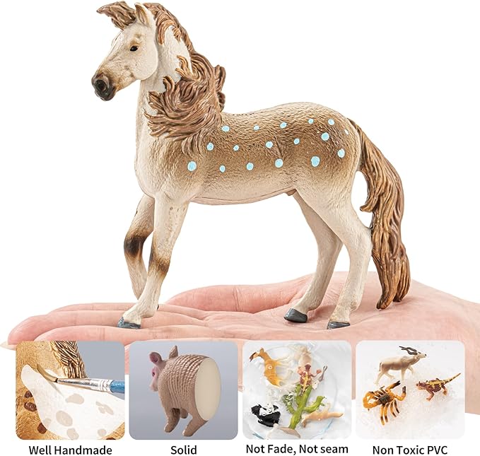 8PCS 6" Large Horse Figurines Animal Toys for Kids, Realistic Plastic Farm Animal Figurines Toys for Toddlers, Horse Party Favors Birthday Gift Cake Toppers for Boys Girls