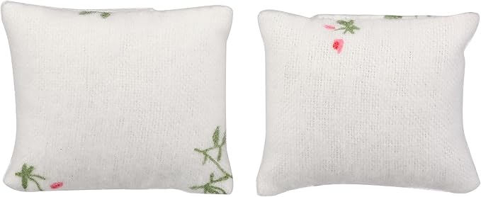 Dollhouse Bedding, 3 Piece Set with Comforter & Pillows, Blanket, Realistic Bedroom Accessories for 6 inch Dolls, 1/12 Scale, White and Colorful Flowers