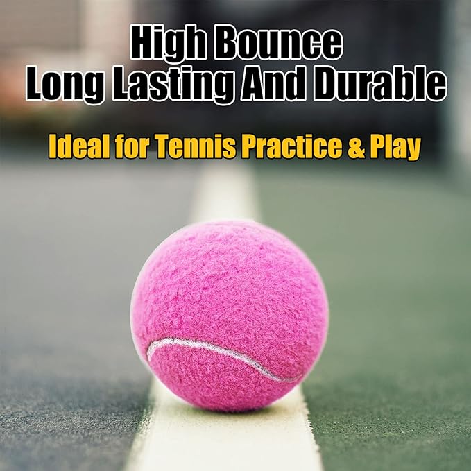 GKK Durable Pressurized Tennis Balls - 12 Pack Yellow Felt Training Balls for Beginners and Dogs
