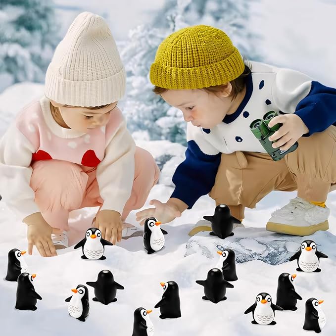 Bbiamsleep 130 Pcs Miniature Penguin Figurine Mini Resin Penguin Figurines Mini Resin Animals for Fairy Garden Micro Landscape Winter Christmas Decor