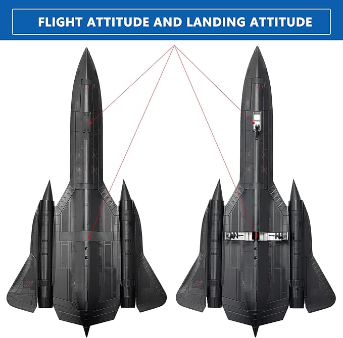 1/72 Scale SR71 Model - 17.9 Inch Length - Metal Military Aircraft Replica - Premium Gift and Collectible