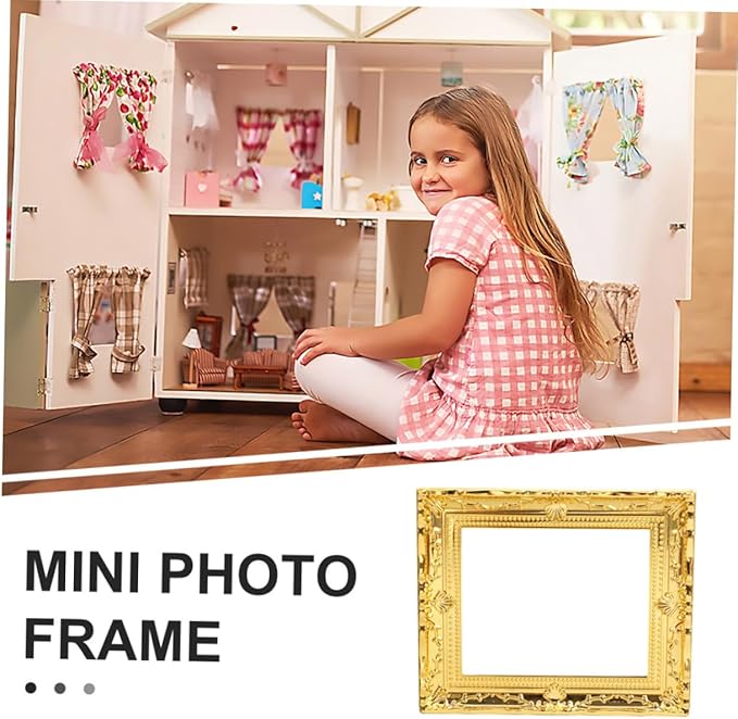 Generic 2pcs Dollhouse Gold Decorative Mini House Layout Props Plastic Craft Adornments for DIY Miniature Furniture Scenes