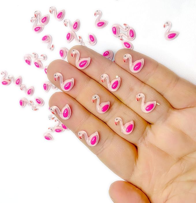 100PCS Mini Flamingo Decor for Dollhouse Resin Animal Tiny for Crafts Micro Miniature Flamingo for Fairy Garden Dollhouse Micro Landscaping Decoration