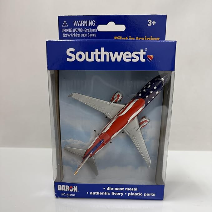 Daron Toy Airplane – Southwest Freedom One Livery – Die-Cast Metal Model Airplane with Plastic Parts, Officially Licensed Collectible Toy for Kids Ages 3+