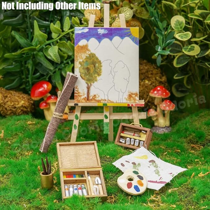 Odoria 1/12 Miniature Paint Easel Set Dollhouse Decoration Accessories