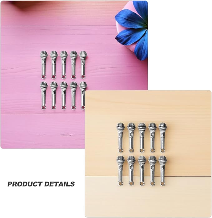 IMIKEYA 10pcs Mini Microphones Model Miniature Alloy Doll House Ornament Miniature Adornment for Dollhouse Decoration