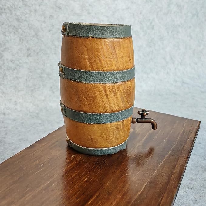 3 Pieces of Dollhouse 1/12 Scale Miniature Beer Barrels Wine Whiskey Casks Rustic Garden Farmhouse Decor