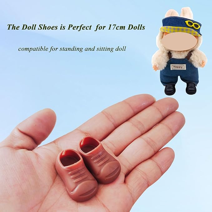 10 Pairs Doll Shoes for 17cm Labubu Doll, Mini Shoes for 6.9 inch Dolls, Doll Accessories Shoes Sitting Standing Series