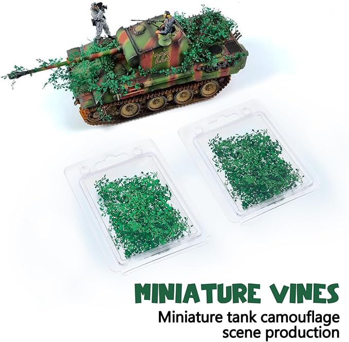 Warmtree Realistic Miniature Vines Simulation Vine for DIY Mini Model Railway Fairy Garden Architecture Diorama Scenery Landscape Layout (Dark Green)
