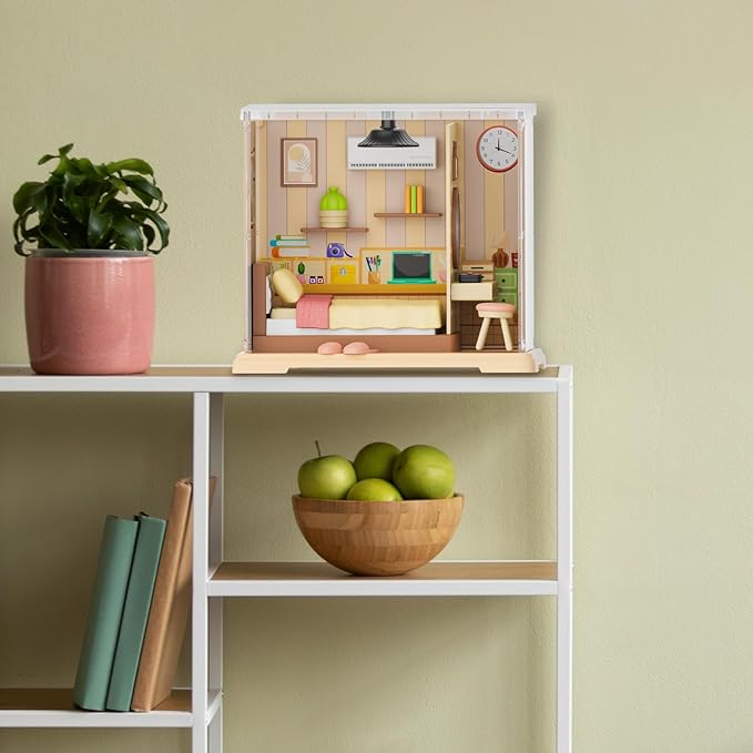 DIY Miniature House Kit, Dollhouse Kit, Miniature Kit, DIY Mini House Building Kit for Adult Teen, Tiny Room Making Kit Craft Hobbies Gift, Cozy Dream Bedroom
