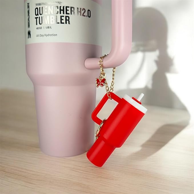 ERTUNA Mini Tumbler Keychain Accessories for Stanley Cup, 2 Way Cute Charms Chapstick Lip Balm Holder for Women Purse Handbag