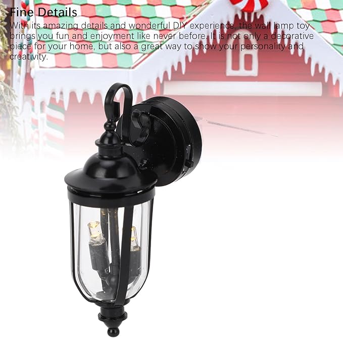 Dollhouse LED Wall Sconces, 1: 12 Scale Dollhouse Miniature LED Wall Light Lamp, Vintage Mini Wall Sconces for DIY Dollhouse Living Room, Dollhouse Landscape Decorations