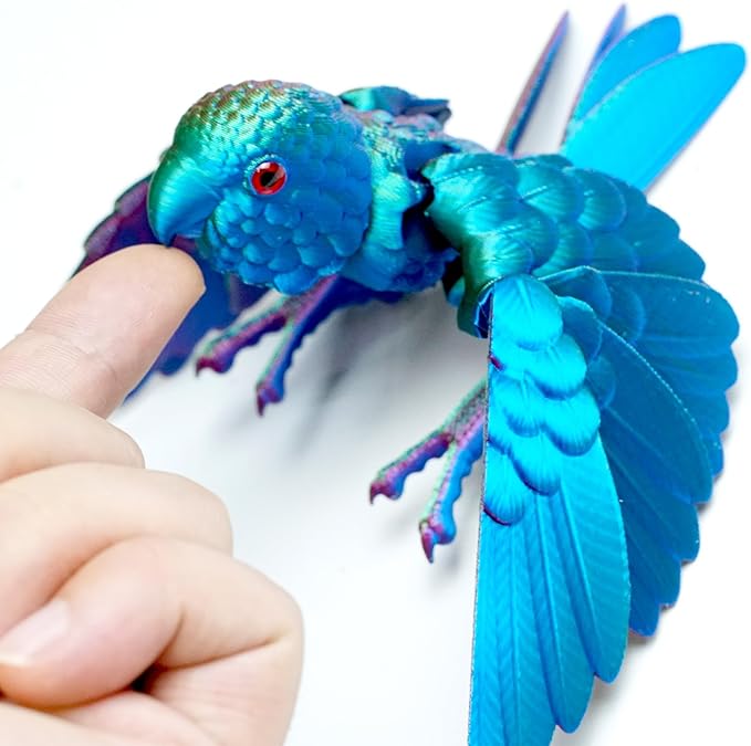 3D Print Parrot Figure, Bird with Wing,Movable Joints, Home Office Decor,Interesting Toys for Autism/ADHD,Festival Gifts toco,Fidget Toys, Executive Desk Animals Toy