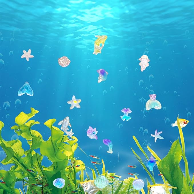 220PCS Mini Ocean Animals Resin Micro Ocean Animals Handicraft Micro Suitable for DIY handicrafts, Fairy Garden Dollhouse Micro Garden Greening Fish Tank