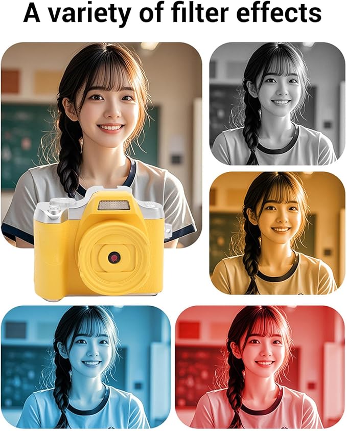 Zunate Mini Keychain Camera, 48MP HD Mini Retro Digital Camera, Portable Small Cameras Vintage Compact Micro Cameras, 1.54 inch HD Screen for Travel Study Recording (Yellow)