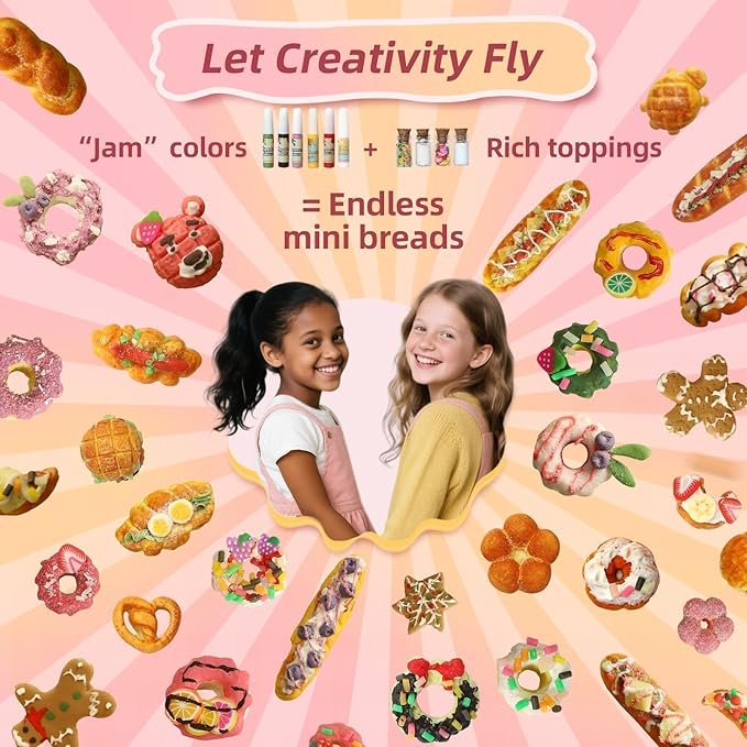 iLAND Crafts Kits for Girls Ages 8-12 Molding Air Dry Clay for Kids Art Kits for Girls Ages 10-12 DIY Mini Dollhouse Food Toys For 7 9 10 Year Old Kids Tween Cute Birthday Gifts Creative Christmas Fun